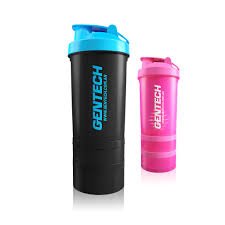 GENTECH SHAKER 450ML + COMPARTIMIENTO ROSA NEGRO